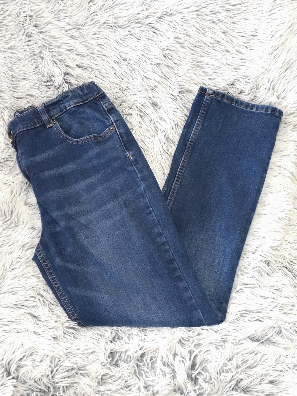 Wonder Nation Dark Wash Straight-Leg Kids Jeans 16 HUSKY
